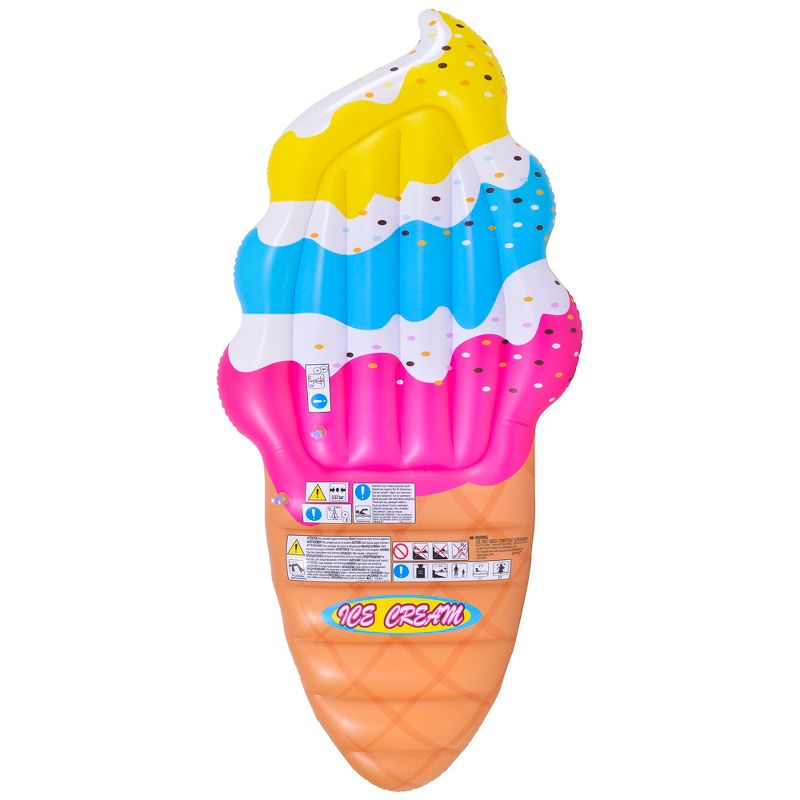 Pool Central 5.5' Inflatable Pink and Blue Jumbo Ice Cream Cone Pool Float, 3 of 4