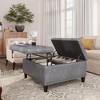 Faux Leather Lift-Top Coffee Table Ottoman, Large Upholstered Footrest Stool Toy Box Storage - 2 of 4