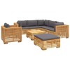 vidaXL Garden Lounge Set Dark grey Solid teak wood and fabric Medium - 3 of 4