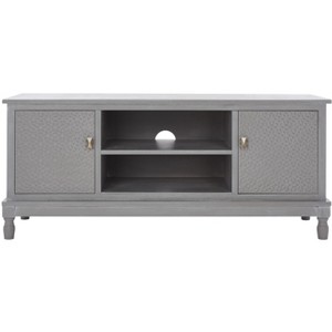 Halton 2 Door 1 Shelf Media Stand - MED5706 - White Wash Grey - Safavieh - 1 of 4