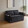 Leovsnove 54" Wide Convertible Sofa Bed, Couch with Pull-Out Bed, Velvet Sleeper Sofa with Adjustable Backrest, 2 Arm Pockets and Pillows - 2 of 4