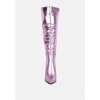 New Expession Metallic Ruched Stiletto Calf Boots Women - 3 of 4