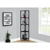 Monarch Specialties Bookshelf Bookcase Etagere Corner 4 Tier 60InchH Office Bedroom Metal Laminate Black Contemporary Modern - 2 of 4