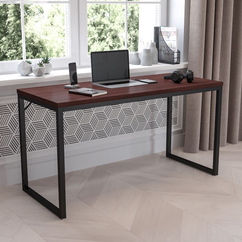 Flash Furniture Modern Commercial Grade Desk Industrial Style Computer Desk Sturdy Home Office Desk - 55" Length, 3 of 15