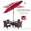 Sapphtopaz 9Ft Patio Umbrella 3 Tiers Market Umbrella Ventilated Top with Crank and Push Button Tilt for Garden, Beach, Lawn, Backyard - 4 of 4