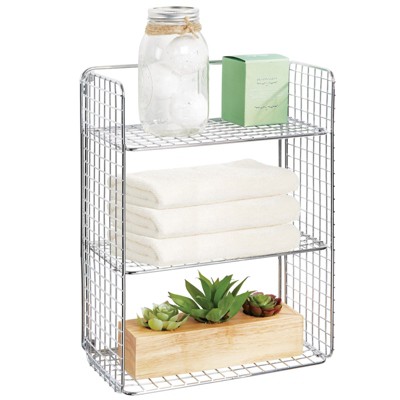 Mdesign Large Wall Mount Vitamin Storage Organizer Shelf, 3 Tier - White :  Target