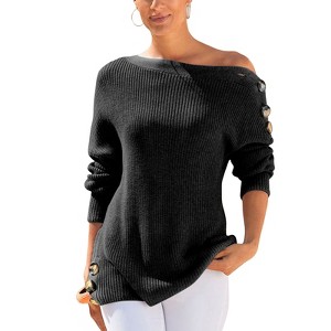 Women's Button Detail Sweater - LASCANA - 1 of 4