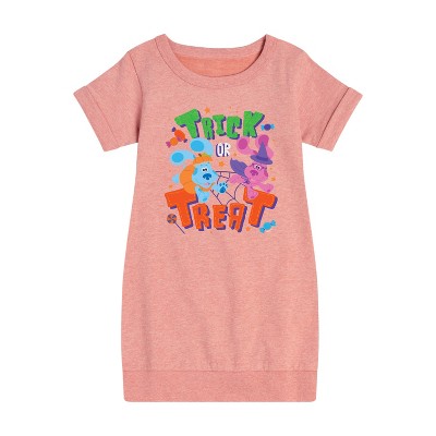 - Blue's Clues & You! - Trick Or Treat Graphic Short Sleeve Fleece Dress