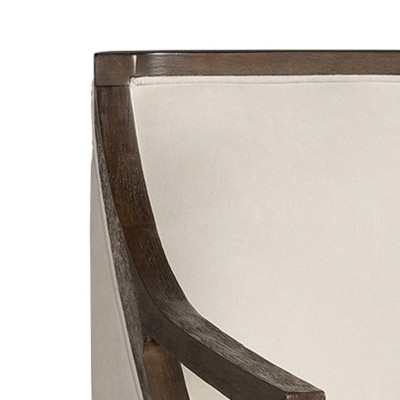 Dayna Transitional Beige Accent Chair with Trendy Cut-Outs