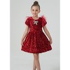 2Bunnies Girls' Christmas New Year Holiday Party Sequin Dress - 3 of 4