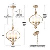 LNC Charm 3-Light 14.5" Modern Lantern  Small Chandelier, Matte Gold with Opal Glass - 3 of 4