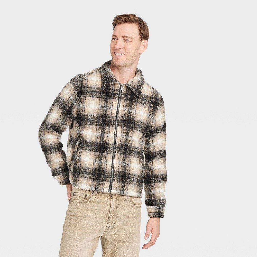 Men's Plaid Harrington Bomber Jacket - Goodfellow & Co™ Black M