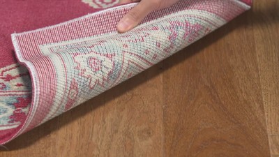 Merlot Red and Aqua Hand-knotted Cotton Area Rug, 4' x 6'