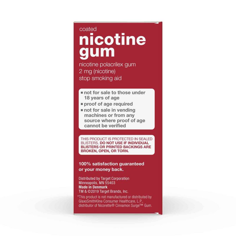 Coated Nicotine 2mg Gum Stop Smoking Aid - Cinnamon - up & up™, 5 of 8