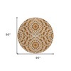 Orange Copper And Beige Floral Medallion Washable Indoor Outdoor Area Rug - 3 of 4