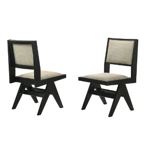 Best Master Furniture,Manhattan Transitional Upholstered Dining Chairs, Set of 2, Ebony Black - 1 of 4