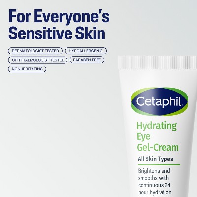 Cetaphil Hydrating Eye Gel with Hyaluronic Acid - 0.5 fl oz: For Sensitive & Dry Skin, Unscented, Cream Formula