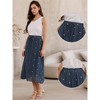 INSPIRE CHIC Women's Vintage Polka Dots Casual Pleated Elastic Waist Midi A-Line Skirts - 2 of 4