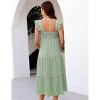Clearlove Women Maternity Floral Dress Summer Sleeveless Ruffle Square Neck Dress - 4 of 4