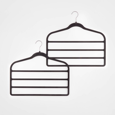 2pk Metal Pant Hangers with Clips Black - Brightroom™