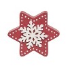 Transpac Winter White Red Gold Wood Tabletop Figurines Decorations Set of 3, 5.91H inches - 3 of 4