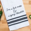 Totalee Gift Hot Mess & A Spicy Disaster Tea Towel Cotton White - 2 of 2