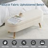 Aoibox Upholstered Boucle Fabric Ottoman Bench with Golden Metal Legs, Footrest for Bedroom, Living Room, Entryway, Bed Side in Beige - 4 of 4