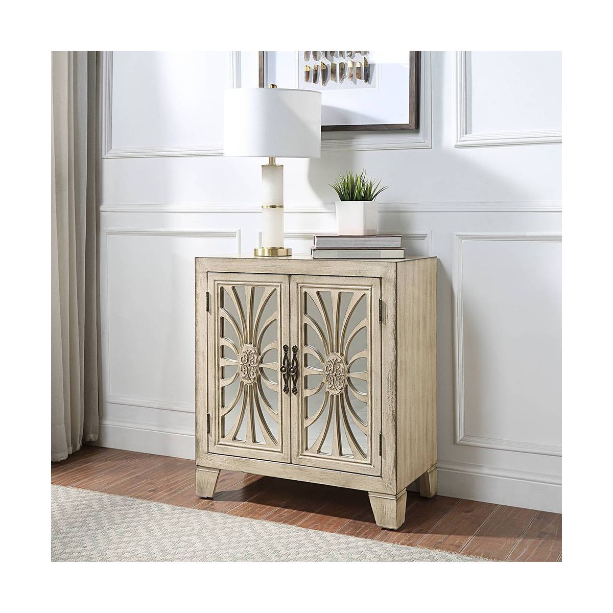 Acme Furniture Nalani Decorative Storage Cabinet Antique White Finish - thumbnail 2