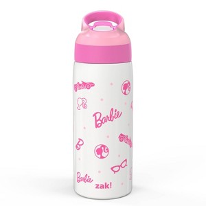 Zak Designs 19 fl oz Stainless Steel Vacuum Insulated Riverside Barbie Water Bottle: Kids & Toddler Pink Drinkware - 1 of 4