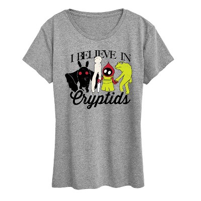 Women's - Instant Message - I Believe In Cryptids Short Sleeve Graphic T-Shirt