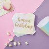 Blue Panda 50 Pack Rainbow Pastel Party Decorations, Happy Birthday Tie Dye Napkins (5 In) - 2 of 4