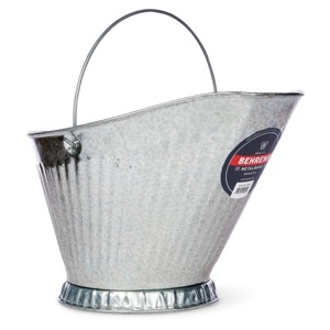 Behrens Galvanized Steel Coal Hod Silver: Indoor Fireplace Ash & Coal Bucket, Metal Handle, 12.75" x 16.25" - 1 of 4