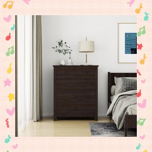Garvee Elegant 5-Drawer Wooden Dresser – Modern Storage Unit with Metal Handles for Bedroom, Living Room, or Hallway - 1 of 4