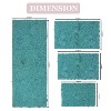 Bell Flower Collection Bath Rugs, Extra Soft and Absorbent, Non-Slip Bath Mats, Machine Washable Bathroom Mats, 4 Pcs Set with Runner, Turquoise - 3 of 4
