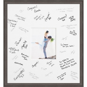 Florence Signature Mat Picture Frame – Guest Book Alternative for Weddings, Graduations, or Retirement – Autograph Photo Mat for Signature Board - 1 of 4