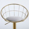 Velvet Bar Chair Set Of 2, Upholstered Dining Chair With Pillow, Metal Legs And Frame, Network Structure - 4 of 4