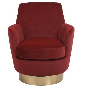 Ridstar Accent Chair and Armchairs with Gold Stainless Steel Base For Living Room & Bedroom-Red - 1 of 4