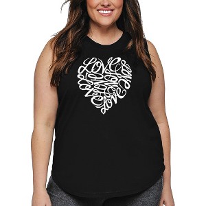 LA Pop Art Cursive Heart - Women's Word Art Tank Top - 1 of 4