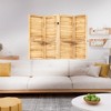 4 Panel Wood Room Divider with Shelves, Folding Privacy Screen, Room Separators Divider Wall, Portable Partition Screen for Bedroom Home Office - 2 of 4