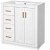 YOOCOZZ 30'' Freestanding Bathroom Vanity with Ceramic Sink,3 Drawers and Soft Closing Doors - 3 of 4