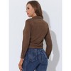 INSPIRE CHIC Women's Faux Suede Casual Spread Collar Button Up Biker Moto Jacket - 4 of 4