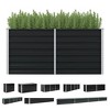 vidaXL Garden Raised Bed Galvanized Steel, Garden Planter for Flowers, Raised Flower Bed, Weather-resistant - 4 of 4