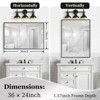 VYNXARIA 36"x24" Glossy Brushed  Mirror For Bathroom £¬Metal Rectangular Wall Bathroom Mirror £¬Decorative Wall Mirror,Silver - 3 of 4