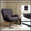 Modern Chenille Accent Chair with Faux Leather and Black Metal Base Frame-Christopher Knight Home - 4 of 4