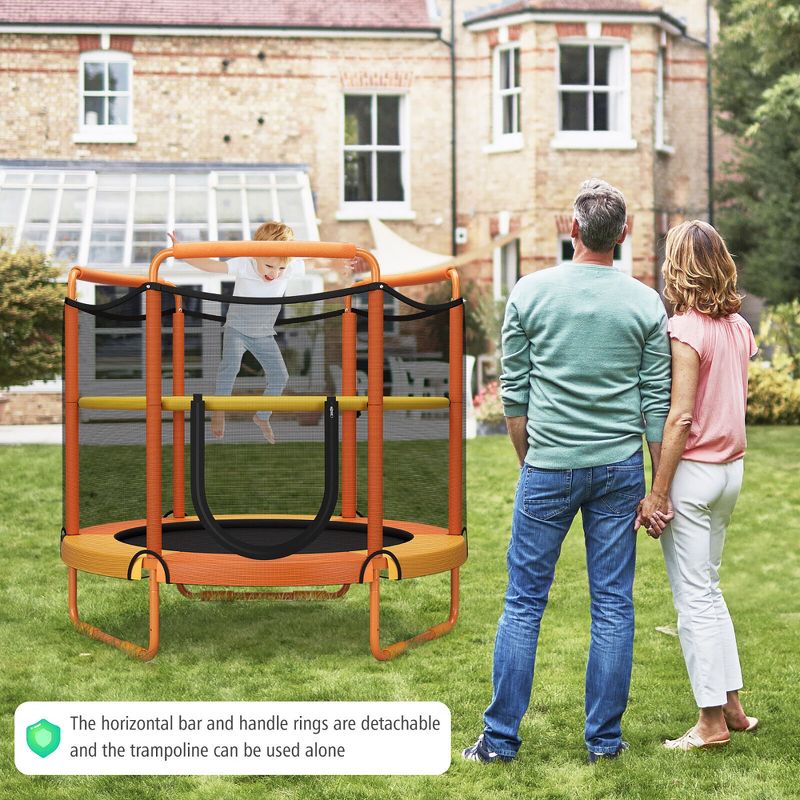 Costway 5FT Kids 3-in-1 Game Trampoline Seamless W/ Enclosure Net Spring Pad In/ Outdoor, 4 of 10