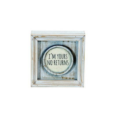 VIP Wood 4 in. White Im Yours Sign