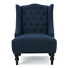 Tufted Wingback Chair, Diamond Stitch Accent Chair, Arm Chair with Turned Birch Wood Legs -Christopher Knight Home Sofa Chair - 3 of 4