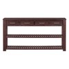 HDZNVF Stylish Entryway Console Table with 4 Drawers and 2 Shelves, Brown - 3 of 4