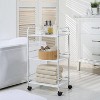 SunnyPoint Minimalist Style 3 Tier Utility Rolling Shelf Cart White (YP-3TC-W) - 4 of 4