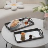 Cheung's Nuvelle Set of 2 Metal Mirrored Trays Pewter - 3 of 4